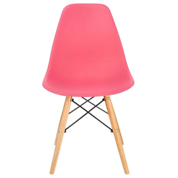 Scaun stil scandinav, Jumi, Eva, PP, lemn, roz, 46x52x81 cm
