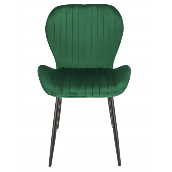 Scaun bucatarie/living, Jumi, Veira, catifea, metal, verde, 52x57x85 cm