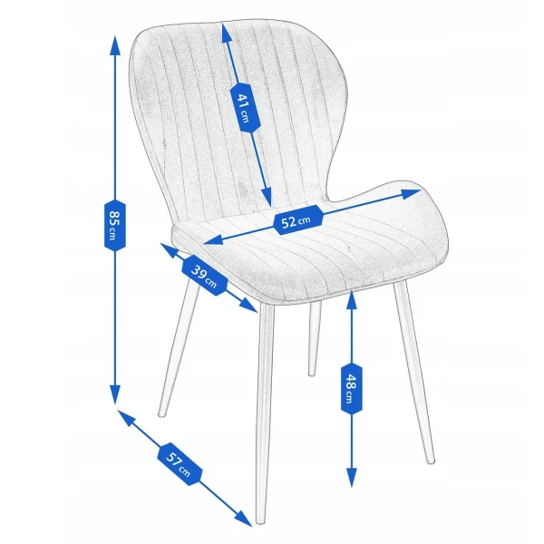 Scaun bucatarie/living, Jumi, Veira, catifea, metal, verde, 52x57x85 cm