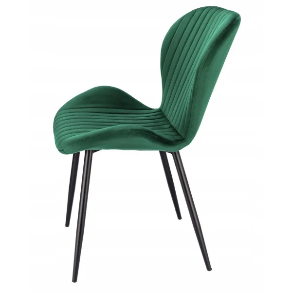 Scaun bucatarie/living, Jumi, Veira, catifea, metal, verde, 52x57x85 cm