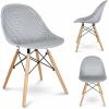 Scaun stil scandinav, PP, lemn, gri, 45x56x77 cm, Cava