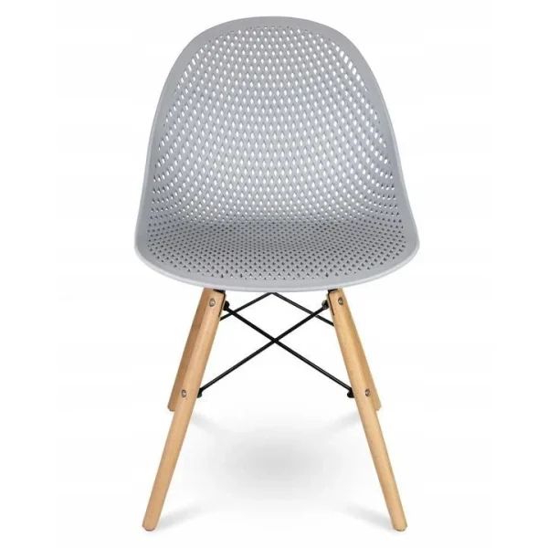 Scaun stil scandinav, PP, lemn, gri, 45x56x77 cm, Cava