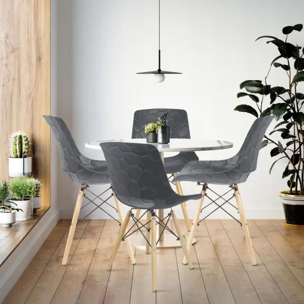 Scaun stil scandinav, PP, lemn, max 100 kg, gri, 45x55x78 cm, Lars