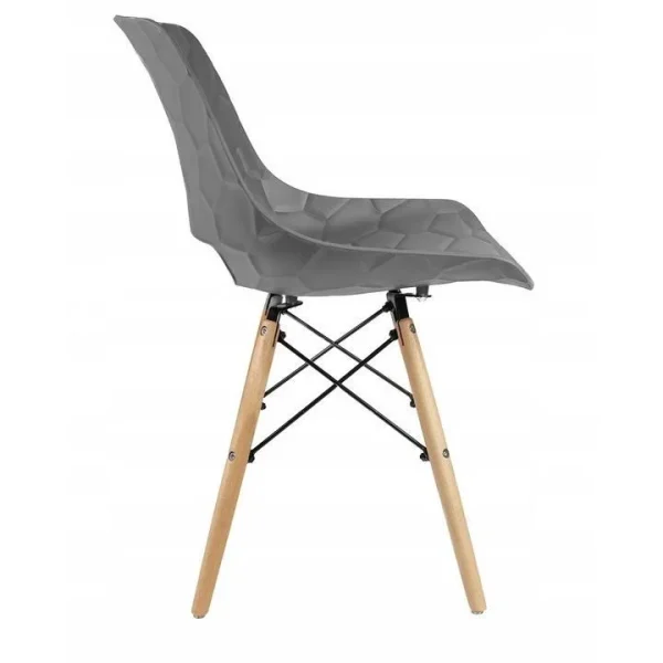 Scaun stil scandinav, PP, lemn, max 100 kg, gri, 45x55x78 cm, Lars