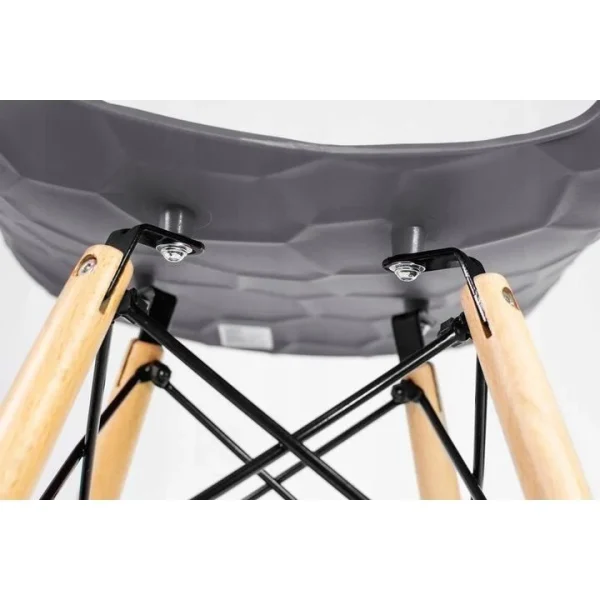 Scaun stil scandinav, PP, lemn, max 100 kg, gri, 45x55x78 cm, Lars