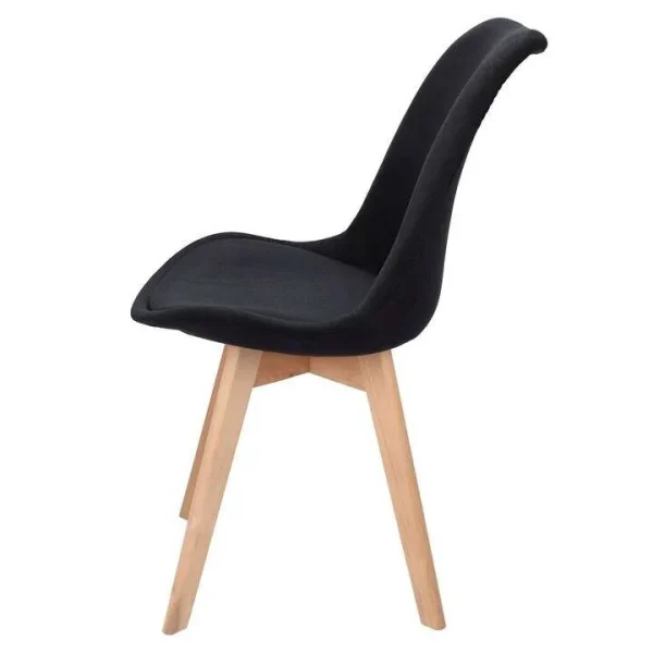 Scaun bucatarie/living, stofa, lemn, negru, 49x55x82 cm, Alta