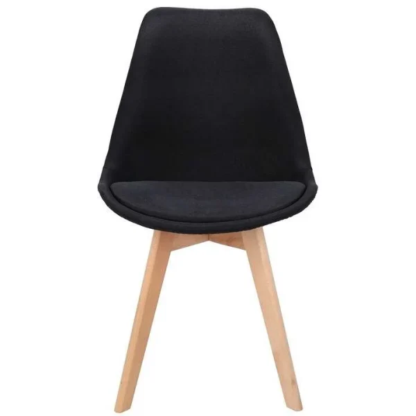 Scaun bucatarie/living, stofa, lemn, negru, 49x55x82 cm, Alta