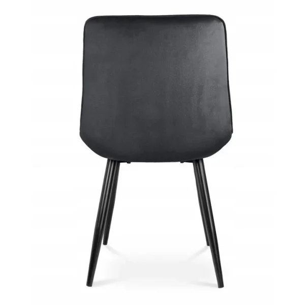 Scaun bucatarie/living, catifea, metal, negru, 54x61x83 cm, Viva