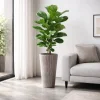 Set 2 ghivece de flori, Sandy Slim, rotunde, inalte, 29.7x53.1 cm, cafeniu, Prosperplast