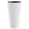 Set 2 ghivece de flori, Sandy Slim, rotunde, inalte, 34.9x62 cm, alb, Prosperplast