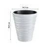 Set 2 ghivece de flori, Sand, rotunde, 34.5x38.5 cm, alb, Prosperplast