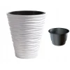 Set 2 ghivece de flori, Sand, rotunde, 38.8x43.6 cm, alb, Prosperplast