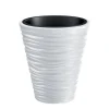 Set 2 ghivece de flori, Sand, rotunde, 38.8x43.6 cm, alb, Prosperplast