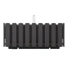 Set 2 jardiniere decorative cu suport metalic, sistem irigare,​​​​​​​ antracit, 38x18x16.2 cm, Boardee Fencycase W