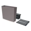 Set 2 jardiniere decorative, imitatie ratan, cafeniu, 58x18x49.8 cm, Rato Case