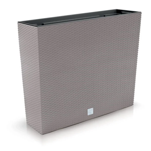 Set 2 jardiniere decorative, imitatie ratan, cafeniu, 58x18x49.8 cm, Rato Case