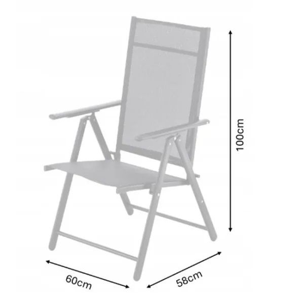 Scaun gradina/terasa, pliabil, otel, negru, 60x58x100 cm, Chomik
