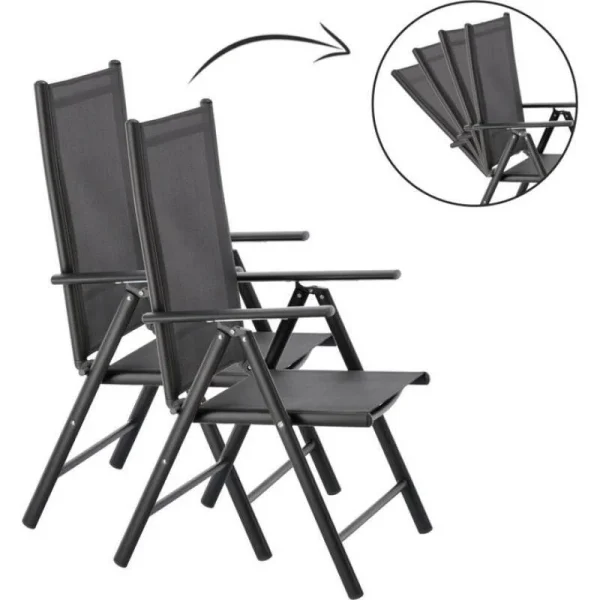 Scaun pentru gradina, pliabil, aluminiu, gri, 65x55x104, Chomik