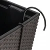 Set 3 jardiniere cu suport metalic, imitatie ratan, maro, 58x18x19.5 cm, Rato Case W