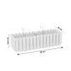 Set 3 jardiniere decorative cu suport metalic, sistem irigare,​​​​​​​ gri, 58x18x16.2 cm, Boardee Fencycase W
