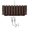 Set 3 jardiniere decorative cu suport metalic, sistem irigare,​​​​​​​ maro, 38x18x16.2 cm, Boardee Fencycase W