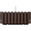 Set 3 jardiniere decorative cu suport metalic, sistem irigare,​​​​​​​ maro, 38x18x16.2 cm, Boardee Fencycase W