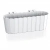 Set 4 jardiniere decorative cu suport de plastic, alb, 4.9 L, 38.3x21.2x13 cm, Boardee Hook