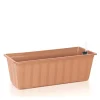 Set 4 jardiniere decorative cu sistem de irigare, 11 L, 60x18x14 cm, maro, Prosperplast