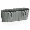 Set 4 jardiniere decorative cu suport de plastic, gri, 4.9 L, 38.3x21.2x13 cm, Boardee Hook