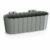 Set 4 jardiniere decorative cu suport de plastic, gri, 4.9 L, 38.3x21.2x13 cm, Boardee Hook