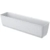 Set 4 jardiniere decorative, Prosperplast, imitatie ratan, alb, 59x15.4x14.2 cm