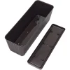 Set 4 jardiniere decorative, Prosperplast, imitatie ratan, maro, 49.2x17.2x17.4 cm