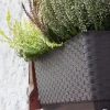 Set 4 jardiniere decorative, Prosperplast, imitatie ratan, maro, 49.2x17.2x17.4 cm