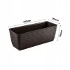 Set 4 jardiniere decorative, Prosperplast, imitatie ratan, maro, 49.2x17.2x17.4 cm