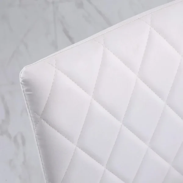 Set 4 scaune bucatarie/living, Ethel, piele ecologica alba, picioare metal alb, 41x50x91 cm