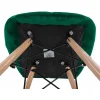 Set 4 scaune stil scandinav, Artool, Lago, catifea verde, picioare lemn natur, 48x43x74 cm
