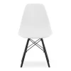 Scaun stil scandinav, Artool, Osaka, PP alb, picioare lemn negru, 46x54x81 cm