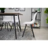 Scaun stil scandinav, Artool, Osaka, PP alb, picioare lemn negru, 46x54x81 cm