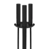 Set accesorii semineu, suport cu 3 piese, otel, negru, 54 cm