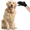 Manusi tip perie pentru ingrijirea, stilizarea, indepartarea parului de caine si pisica, set 2 buc, negru