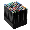 Set markere/carioci, 2 capete diferite, cu geanta, diverse culori, 80 buc, Maaleo