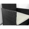 Set mobilier gradina/terasa, poliratan, negru cu perne bej, 1 masa, 2 fotolii, 1 canapea, Medi