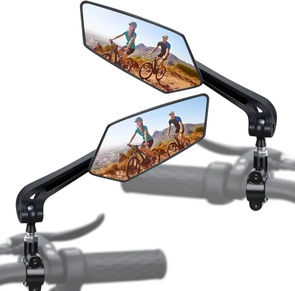 Set 2 Oglinzi retrovizoare pentru bicicleta, reglabile 360 grade, culoare Neagra