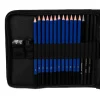 Set desenat/schite in creion, Malatec, cu accesorii, grafit, carbune, 32 buc