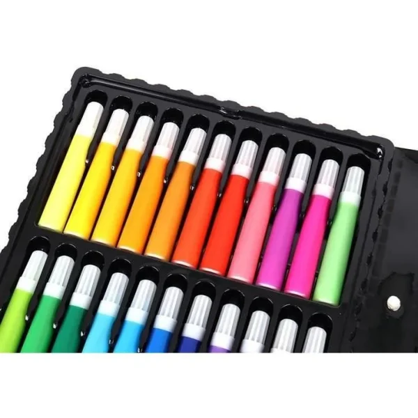 Set pictura si desen pentru copii, trusa plastic neagra, 86 piese, Isotrade