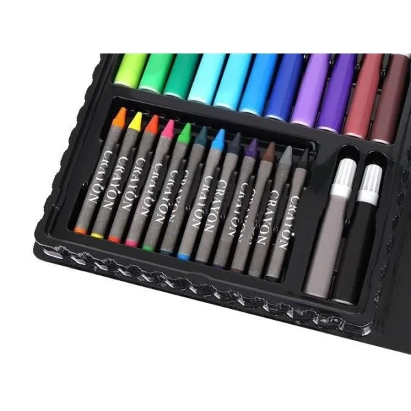 Set pictura si desen pentru copii, trusa plastic neagra, 86 piese, Isotrade