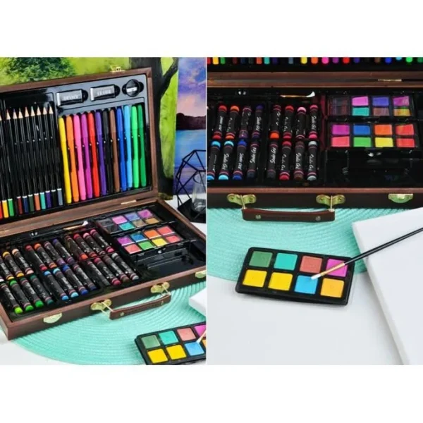 Set pictura si desen, trusa lemn, 81 piese