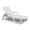 Sezlong de Plaja sau Gradina, reglabil, dimensiune 190 x 46 x 71 cm, material plastic, culoare Alb