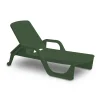 Sezlong de Plaja sau Gradina, reglabil, dimensiune 190 x 46 x 71 cm, material plastic, culoare Verde