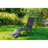 Sezlong pentru gradina, aluminiu, cu plasa, pliabil, reglabil, 110x52x102 cm, Jumi